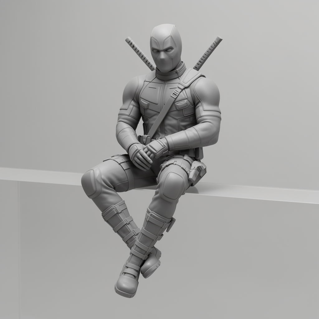 Deadpool Sitting Figurine free 3D printable STL