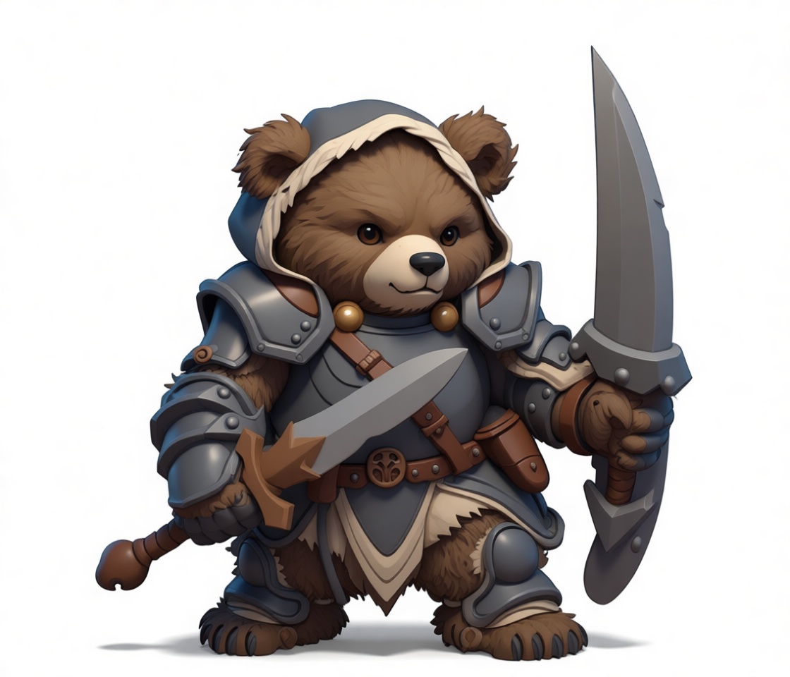 Armored Bear Warrior Figurine free 3D printable STL