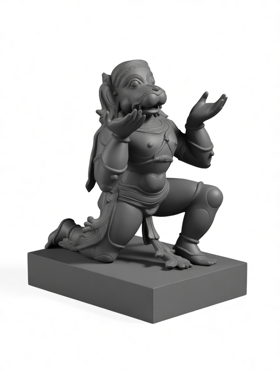 Hanuman Kneeling Statue free 3D printable STL