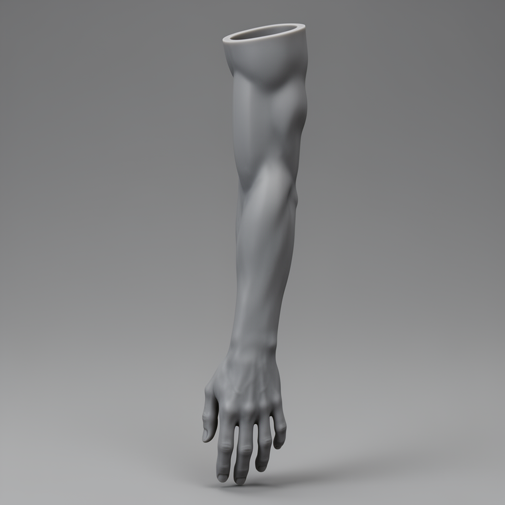 Realistic Male Arm Model free 3D printable STL