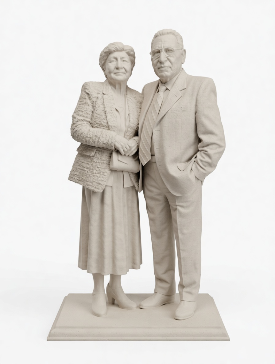 Elderly Couple Statue free 3D printable STL