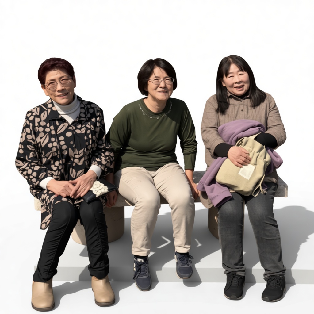 Three Women Sitting Figurine free 3D printable STL