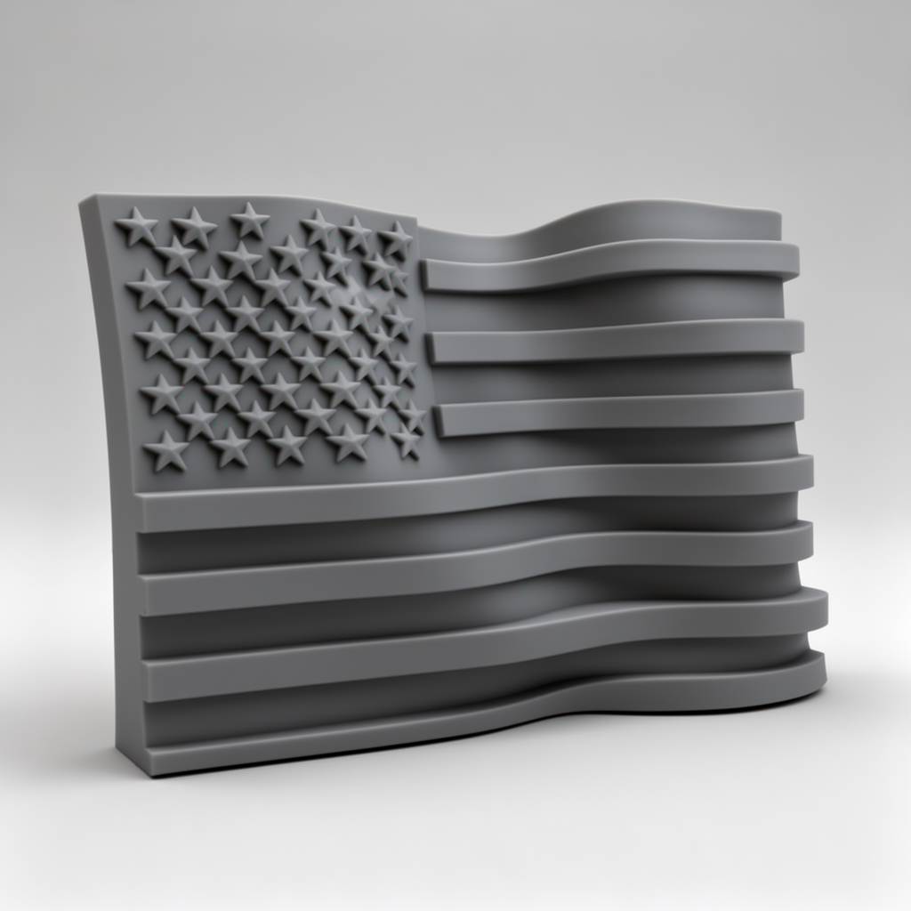 Waving Stars Stripes Flag free 3D printable STL