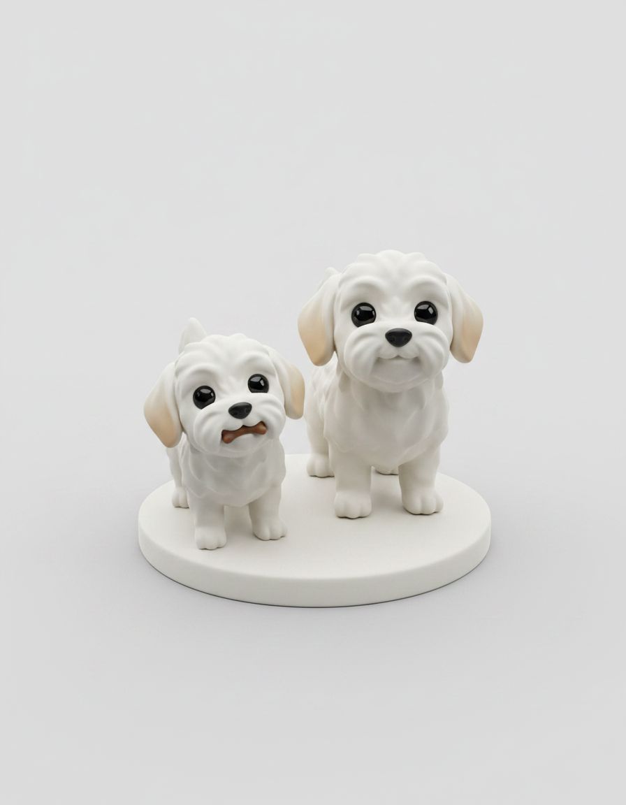 Maltese Dog Figurines free 3D printable STL