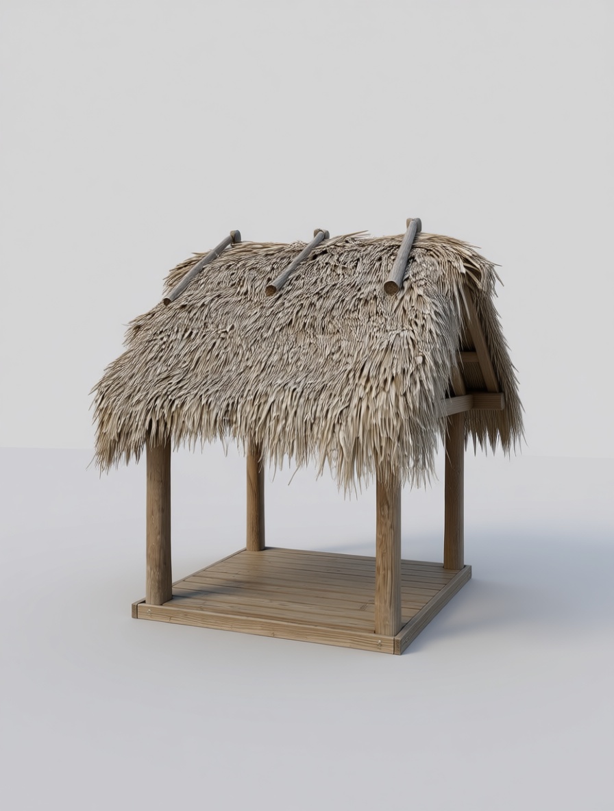 Thatched Roof Hut Model free 3D printable STL