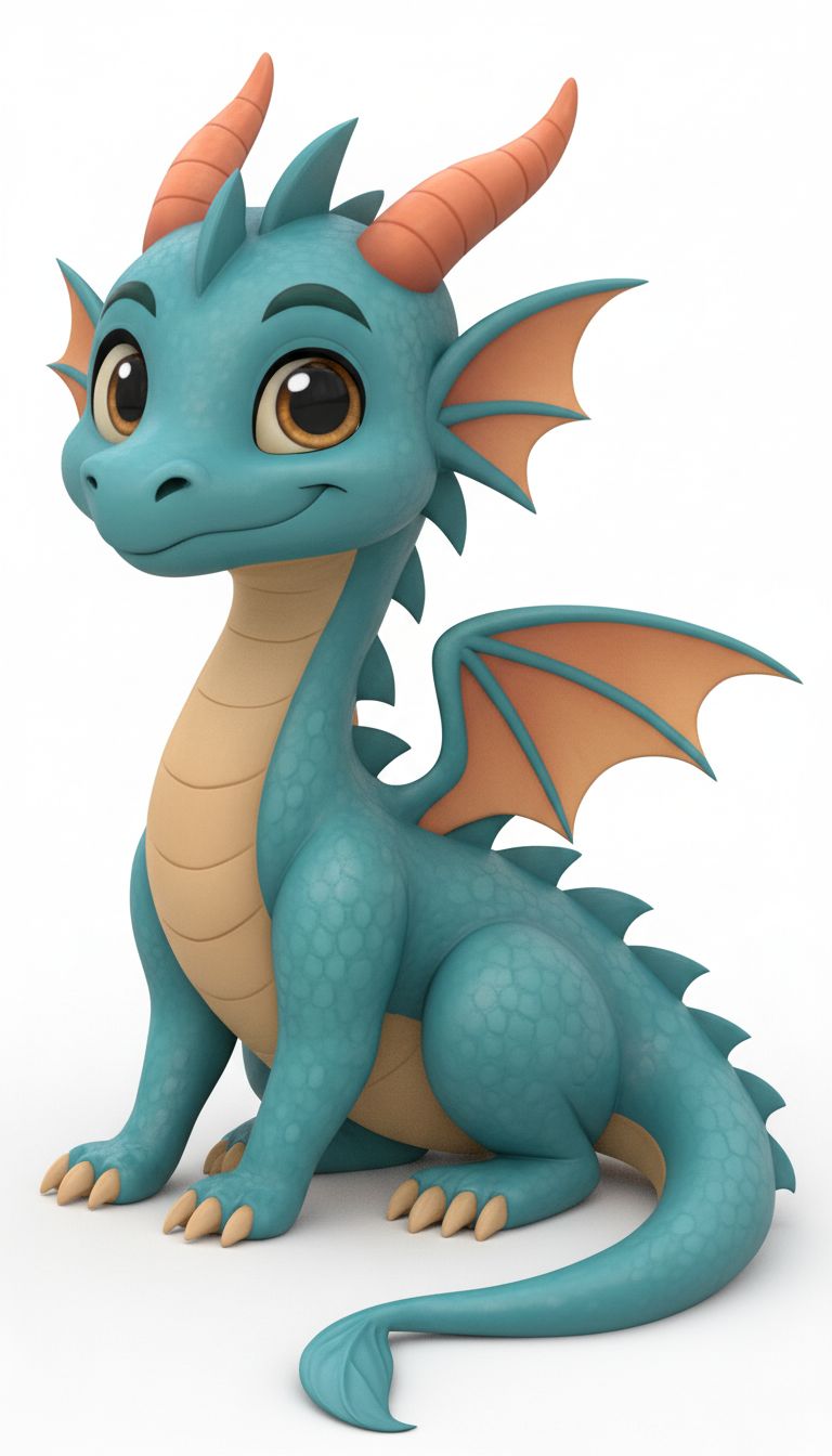 Cute Blue Dragon Figurine free 3D printable STL