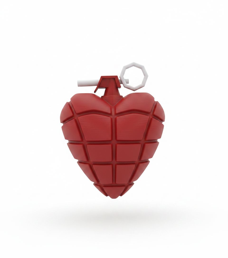 Heart Grenade Model free 3D printable STL