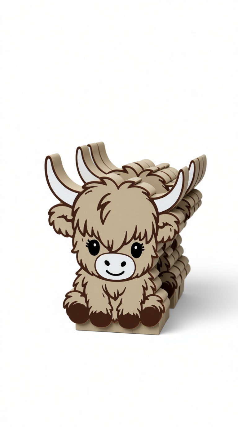 Highland Cow Miniature free 3D printable STL