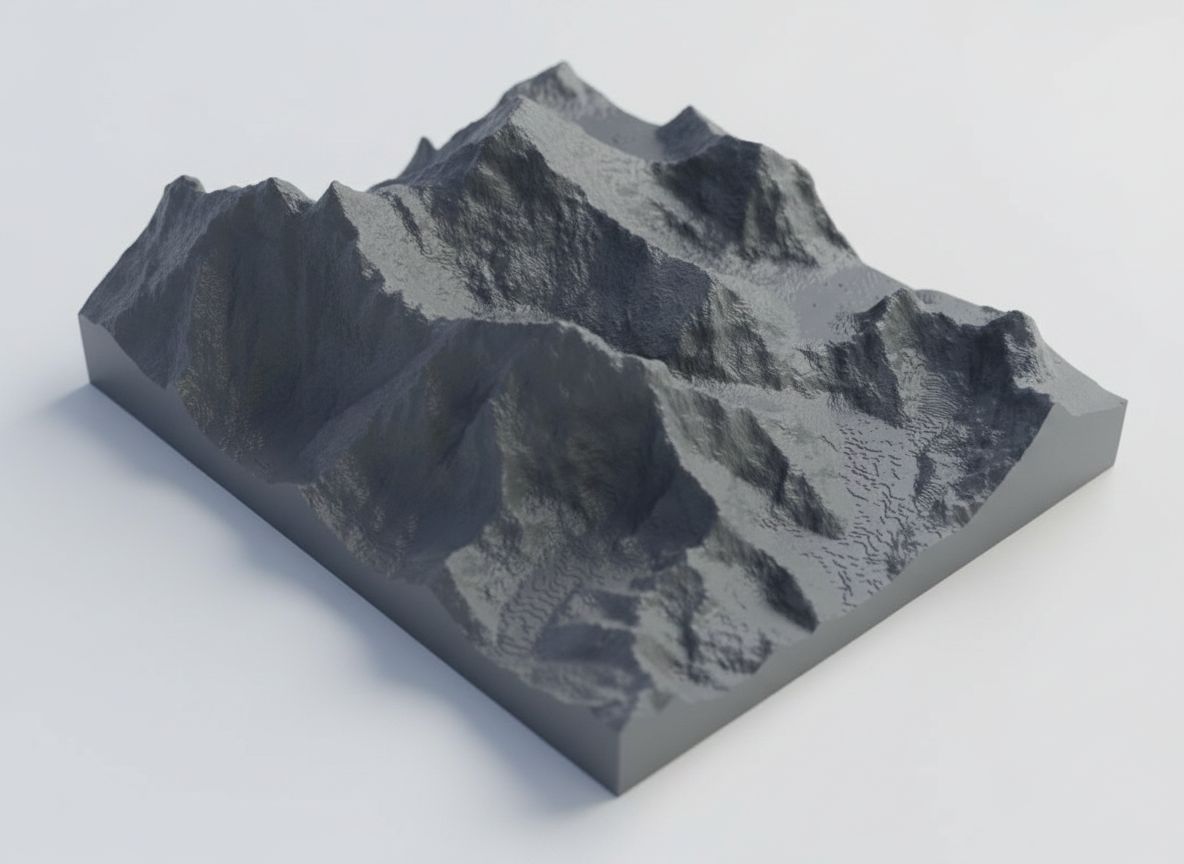 Mountain Terrain Model free 3D printable STL