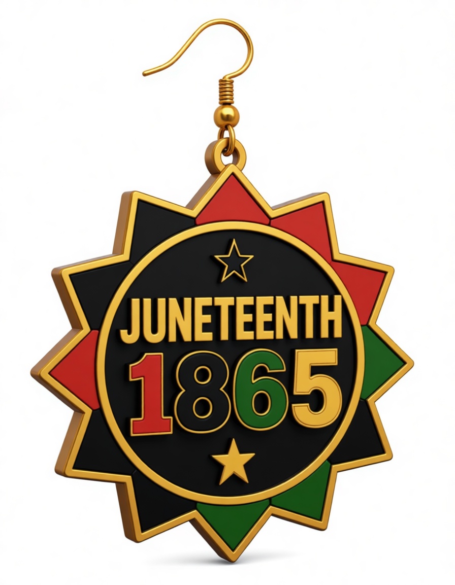 Juneteenth 1865 Earring free 3D printable STL