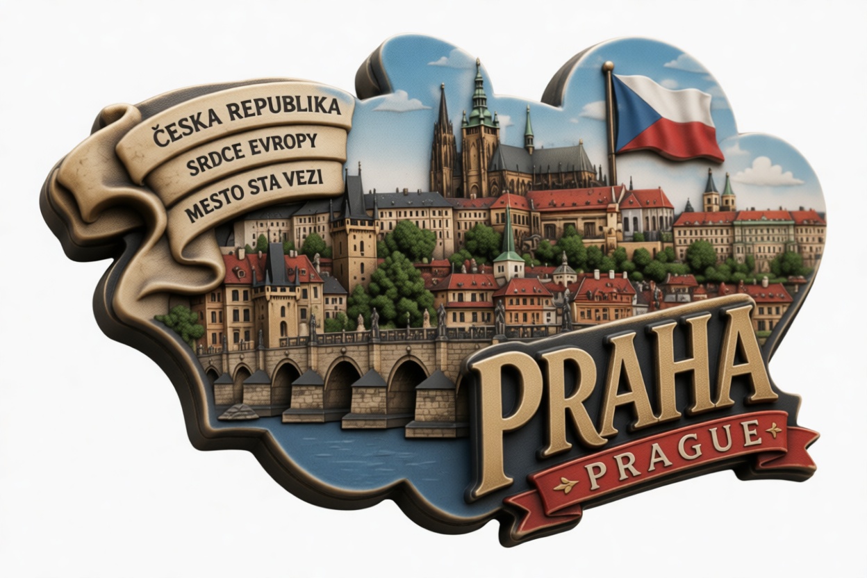 Prague Cityscape Magnet free 3D printable STL