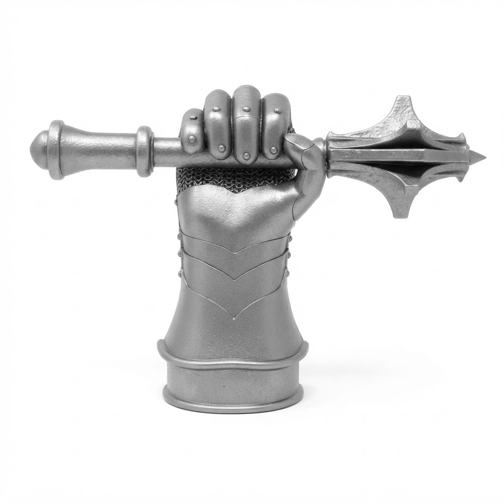 Gauntlet Holding Mace Figurine free 3D printable STL
