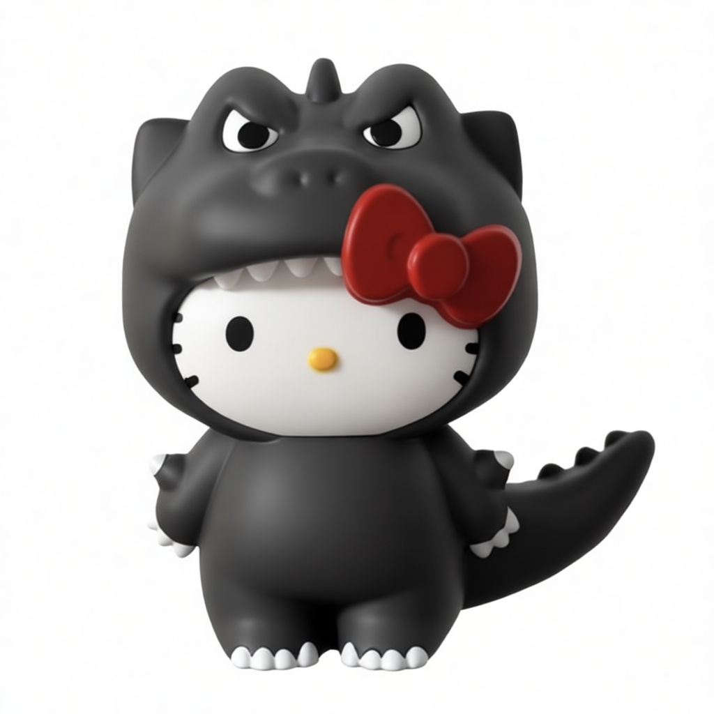 Hello Kitty Godzilla Figurine free 3D printable STL