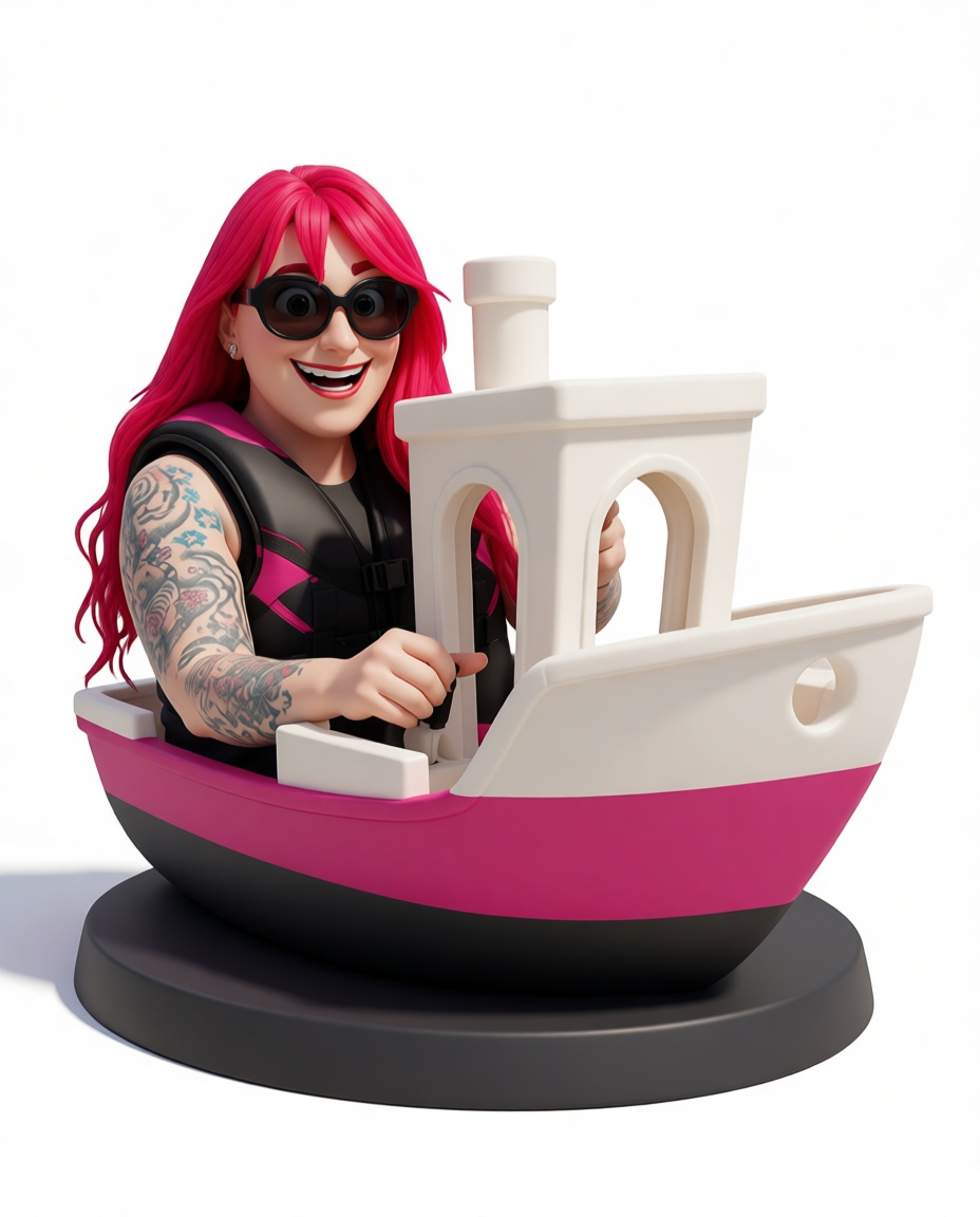 Woman in Toy Boat Figurine free 3D printable STL