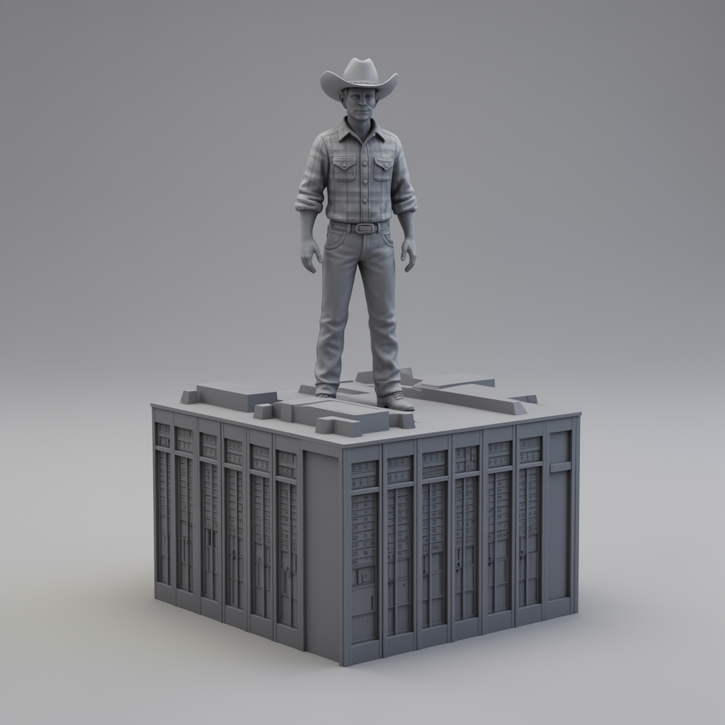 Cowboy on Warehouse Figurine free 3D printable STL