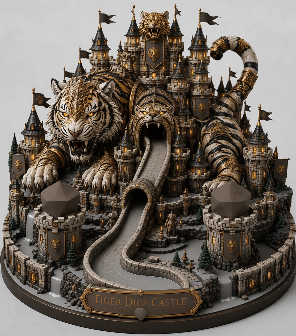 Tiger Dice Castle Model free 3D printable STL