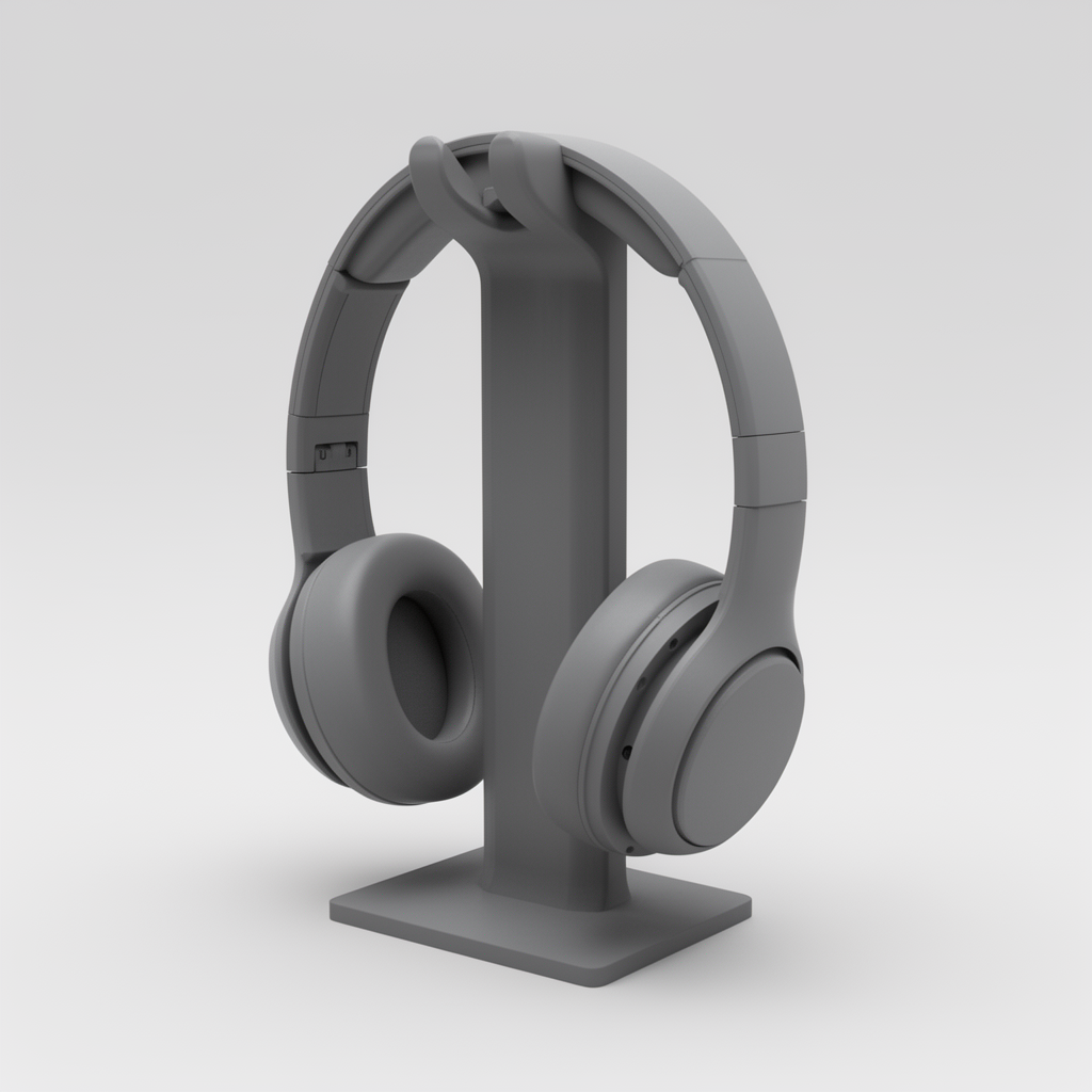 One-Piece Headphone Stand free 3D printable STL