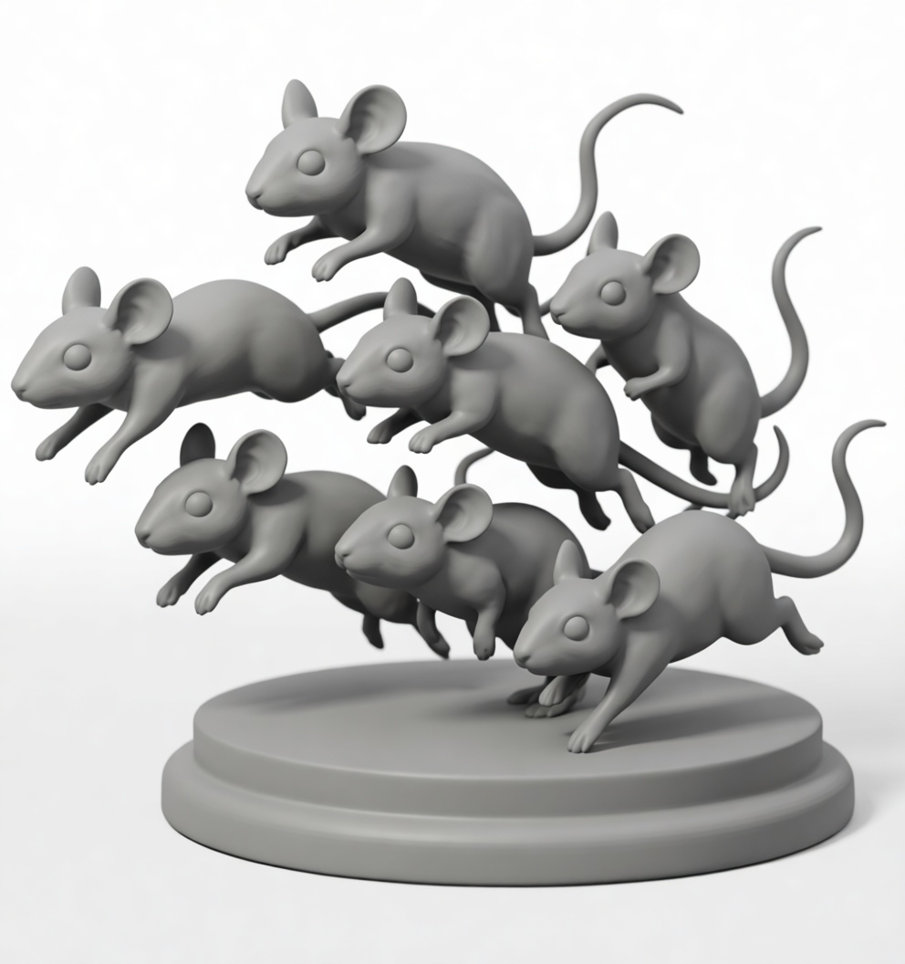 Jumping Mice Sculpture free 3D printable STL