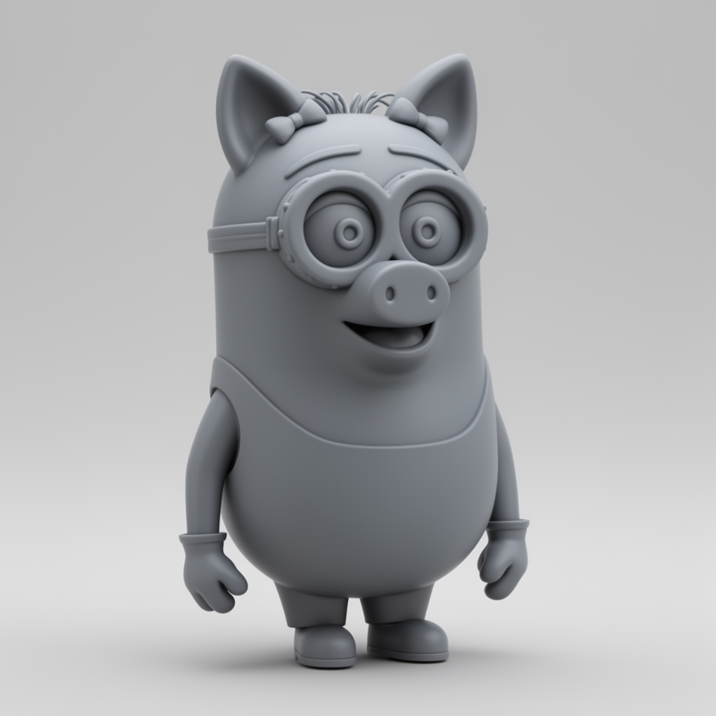 Mrs. Piggy Minion Figurine free 3D printable STL