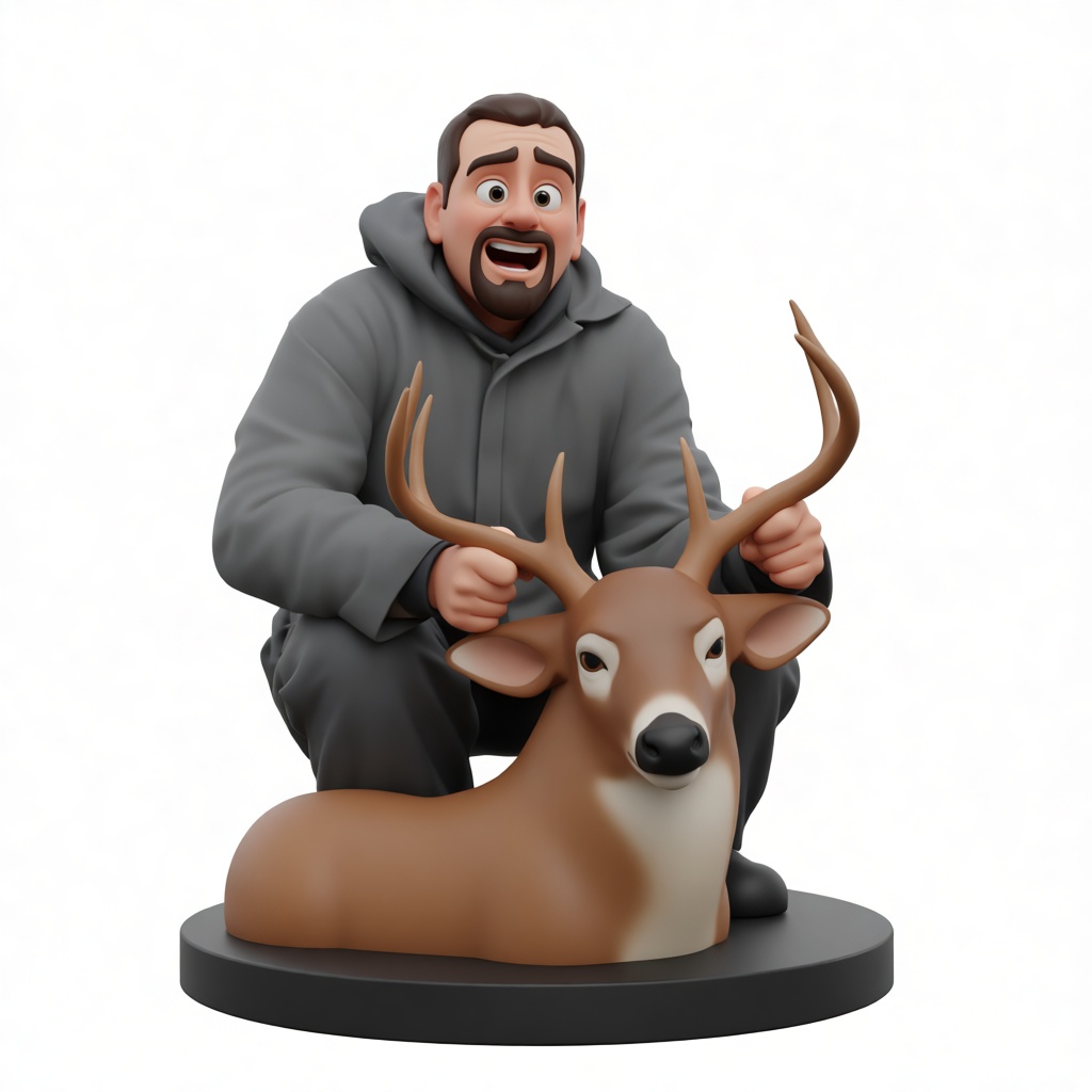 Hunter with Deer Figurine free 3D printable STL