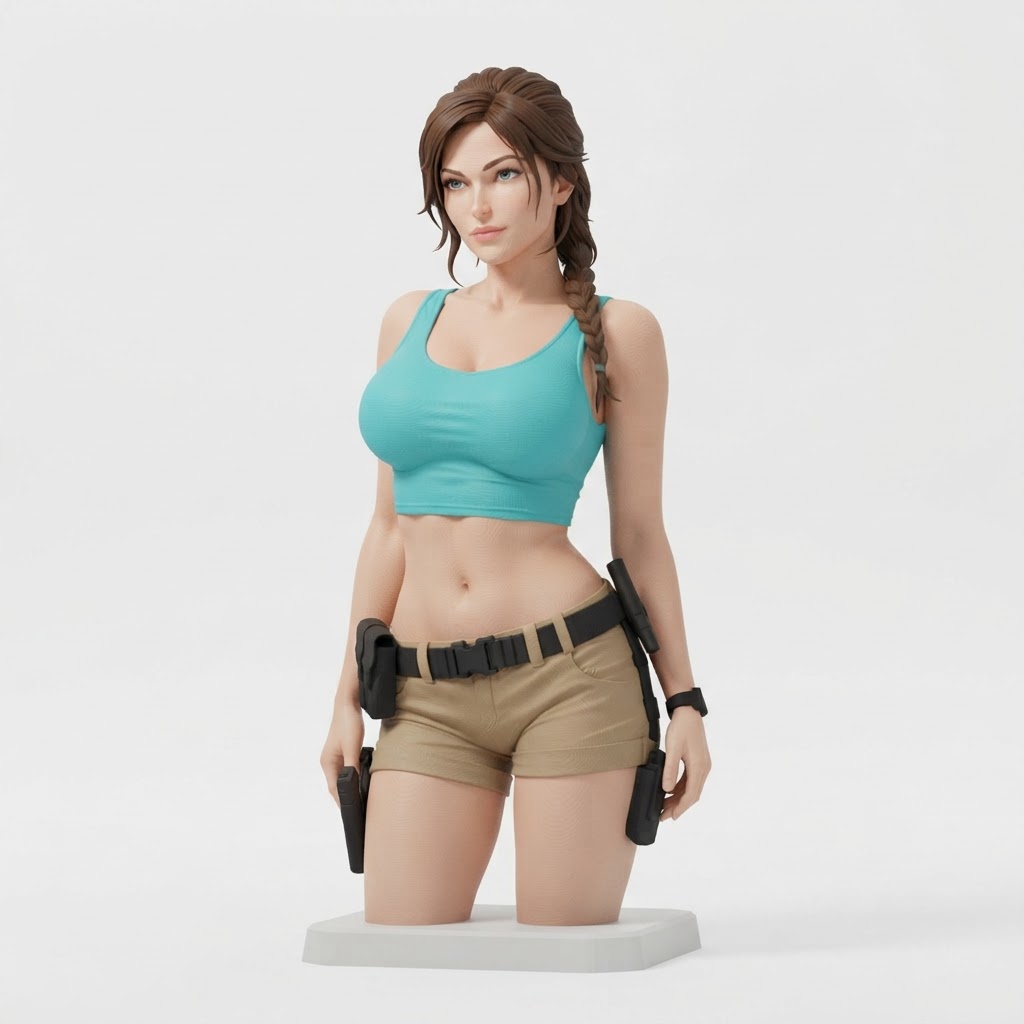 Lara Croft Bust free 3D printable STL