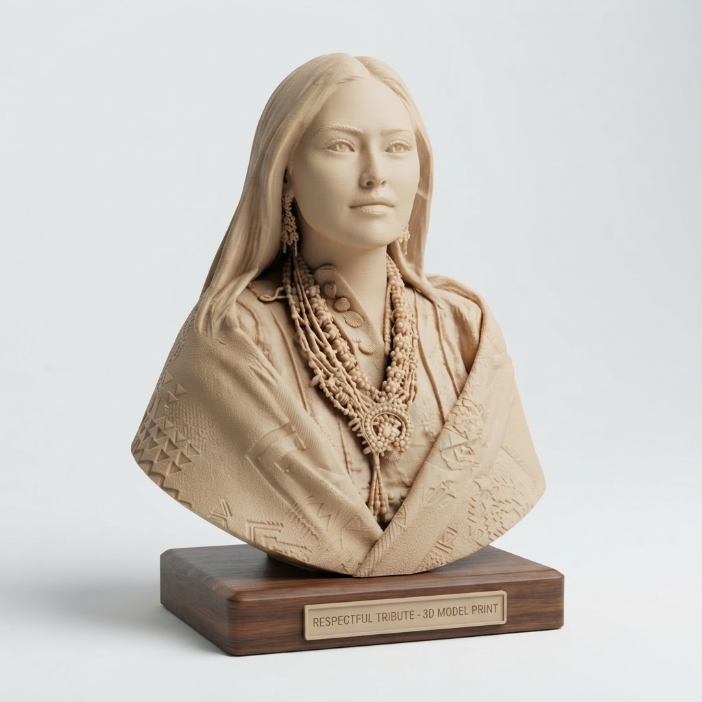 Native American Woman Bust free 3D printable STL