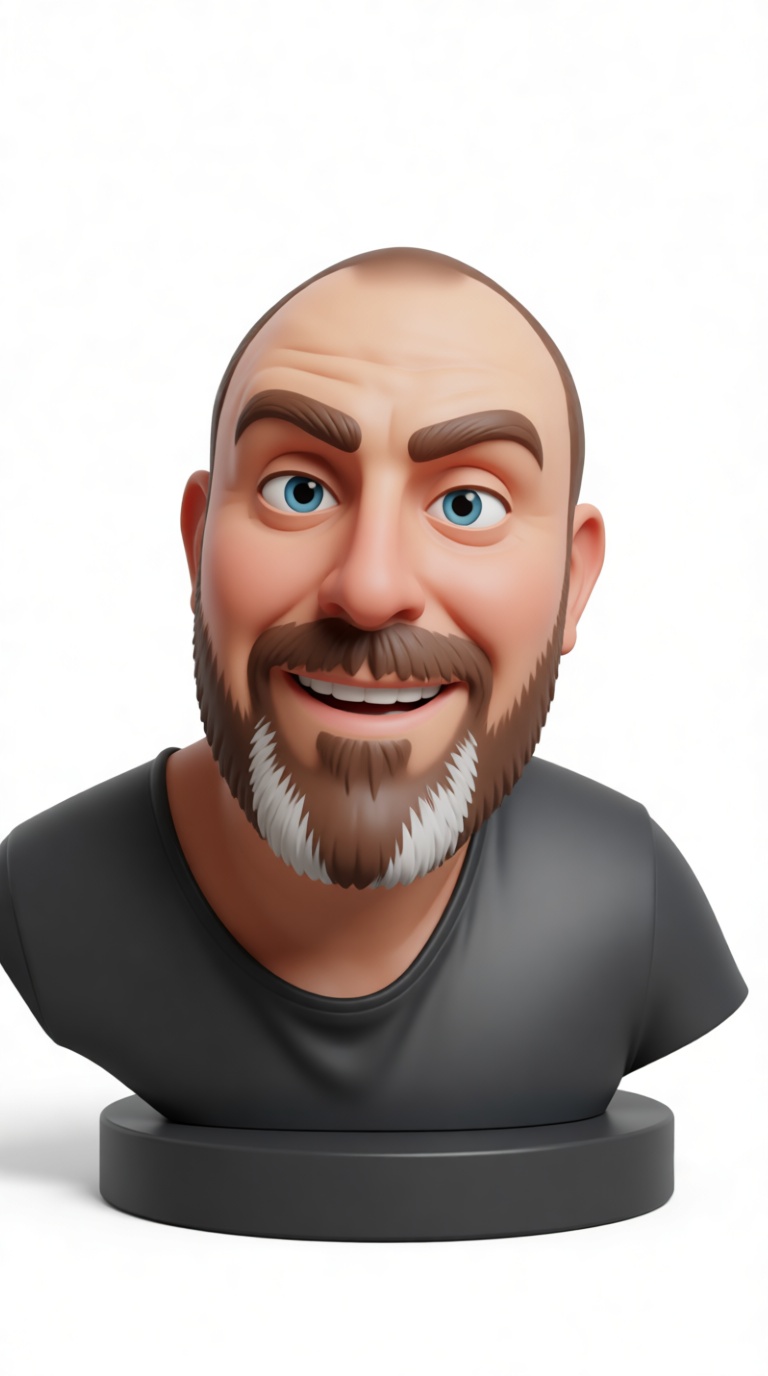 Smiling Bald Man Bust free 3D printable STL