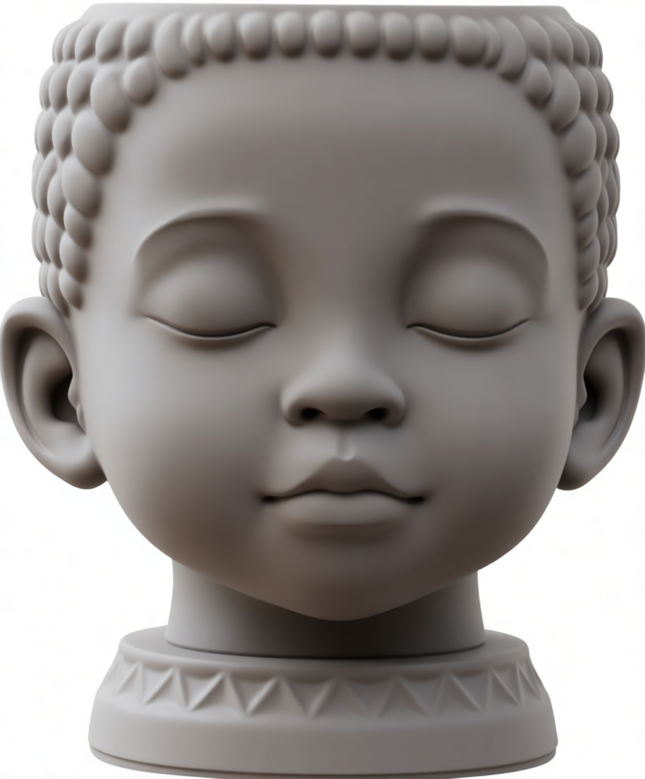 Meditative Child Head Sculpture free 3D printable STL