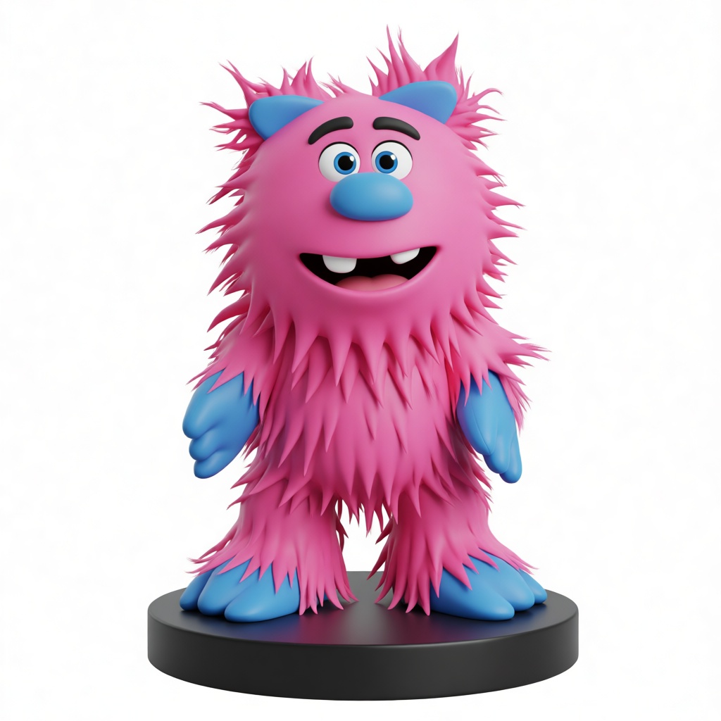Cute Furry Monster Figurine free 3D printable STL