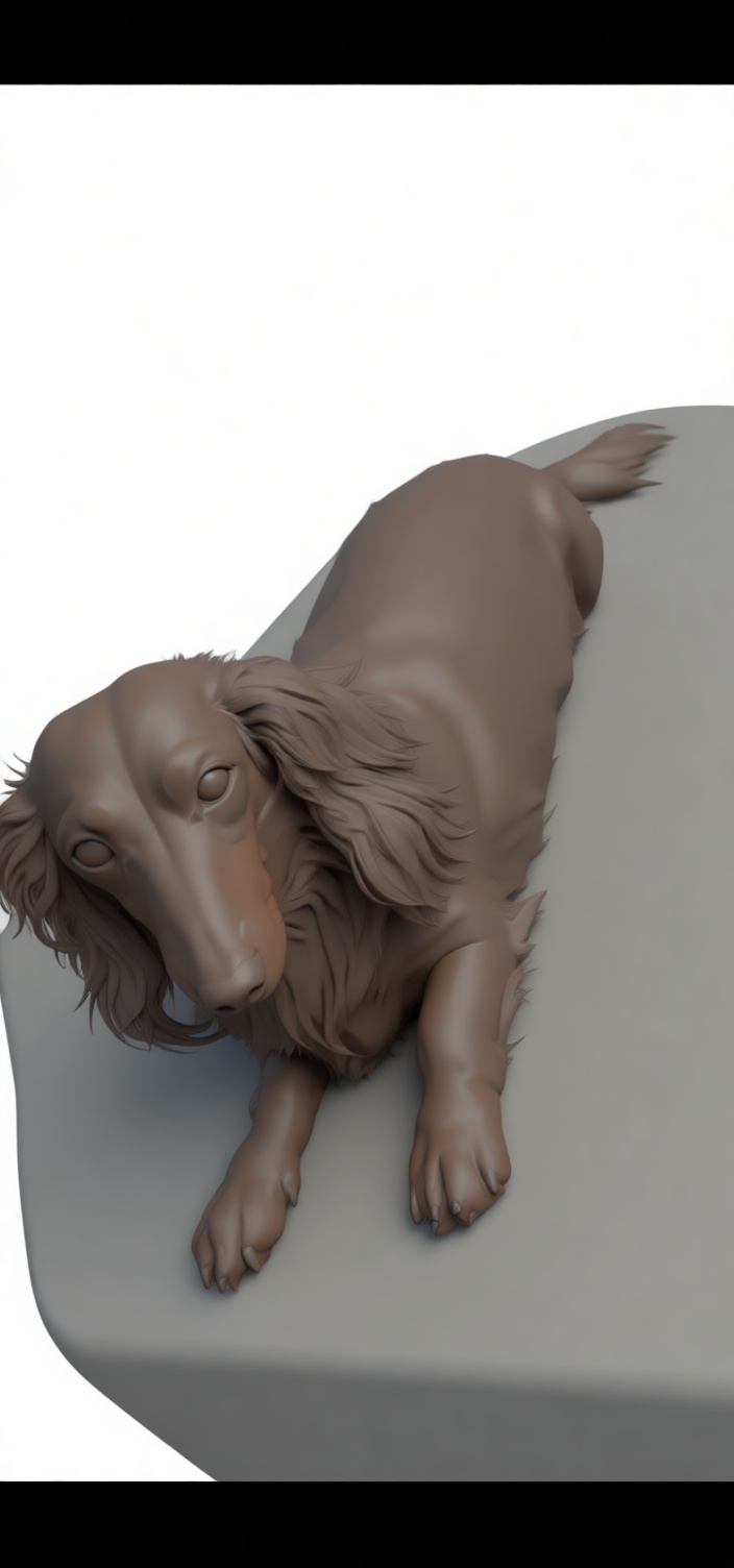 Long-Haired Dachshund Figurine free 3D printable STL