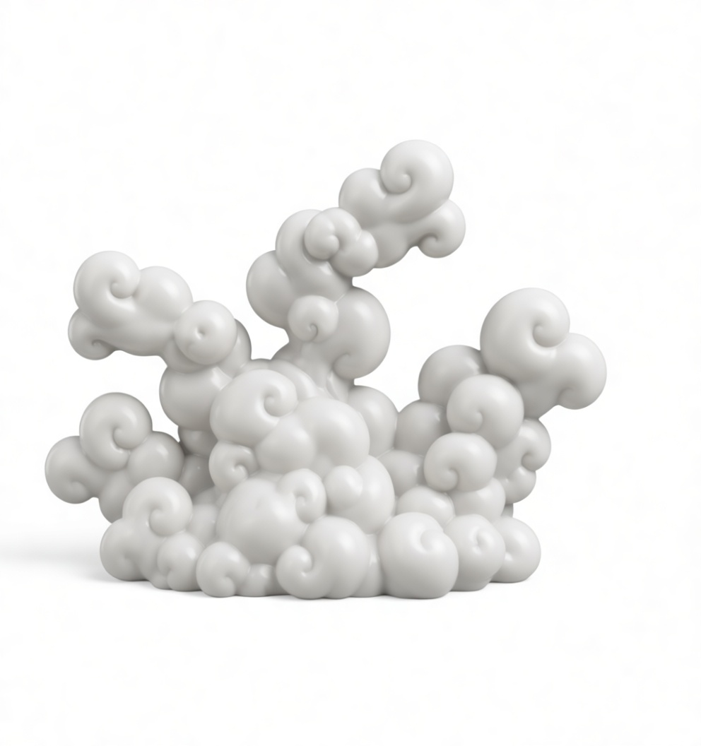 Stylized Smoke Cloud Model free 3D printable STL