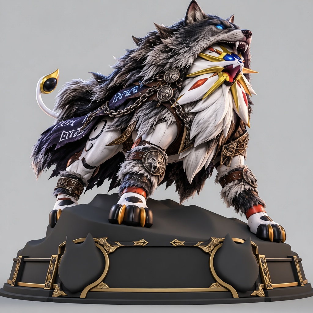 Regal Wolf Armor Figurine free 3D printable STL