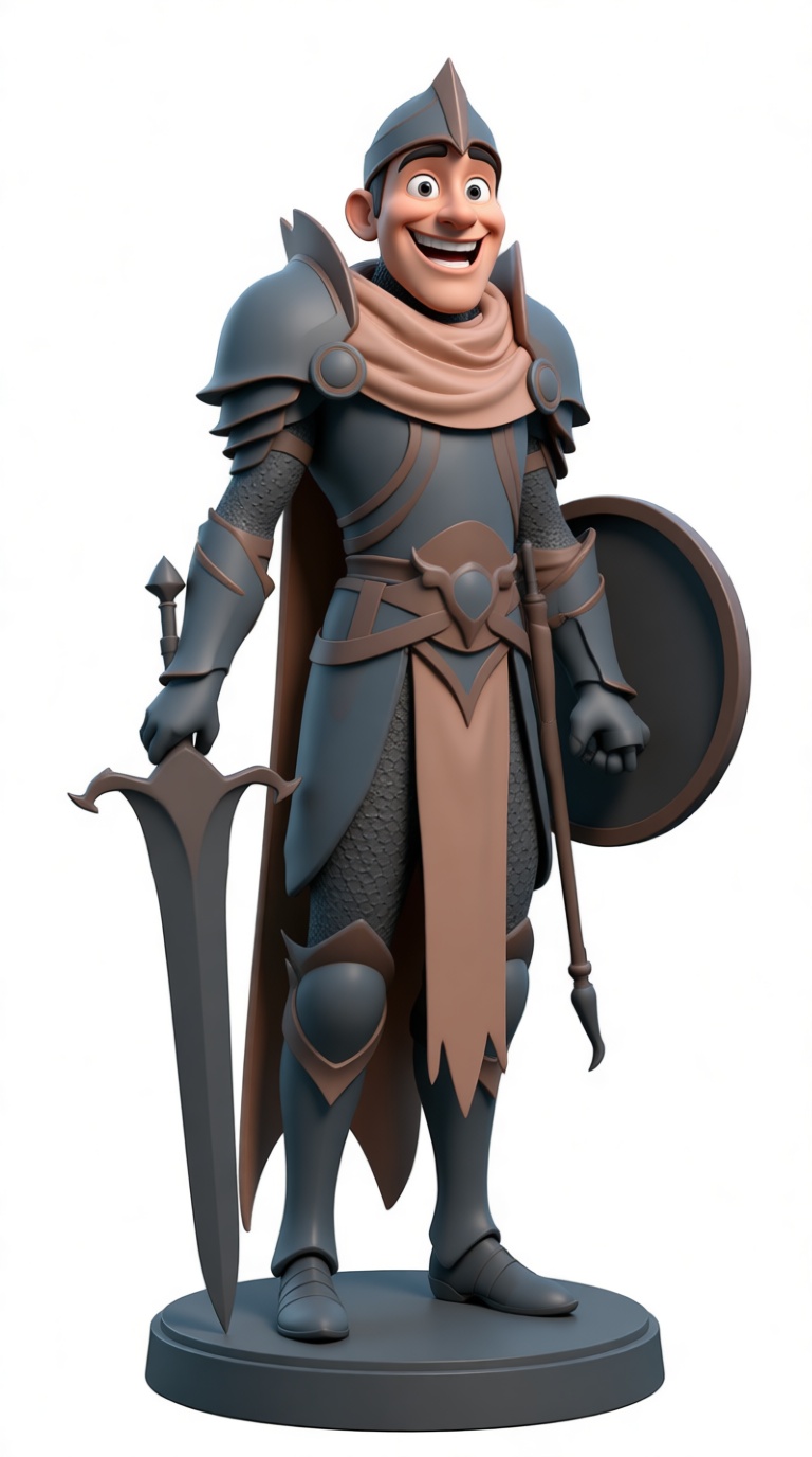 Smiling Knight Figurine free 3D printable STL