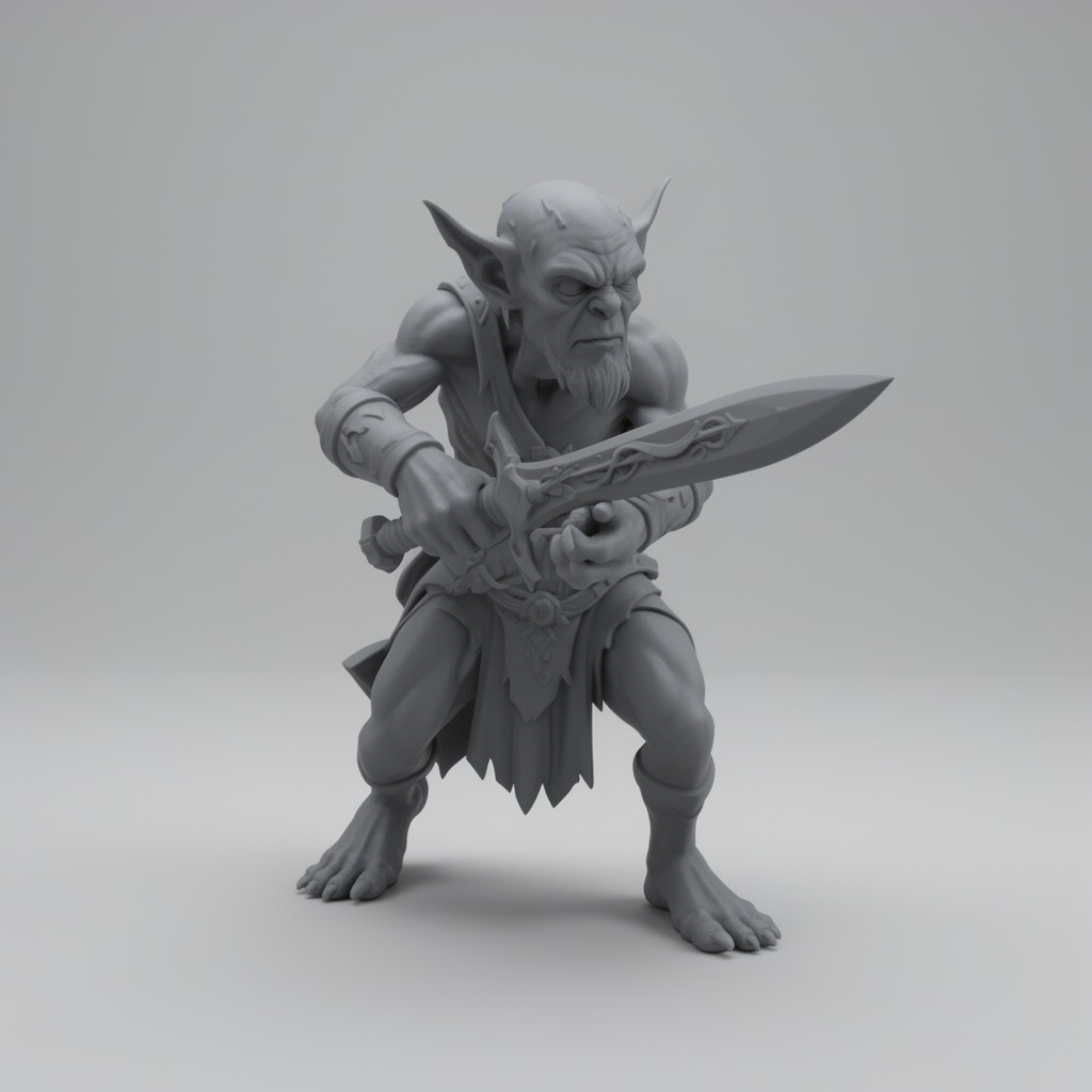 Goblin Murder Sword Figurine free 3D printable STL