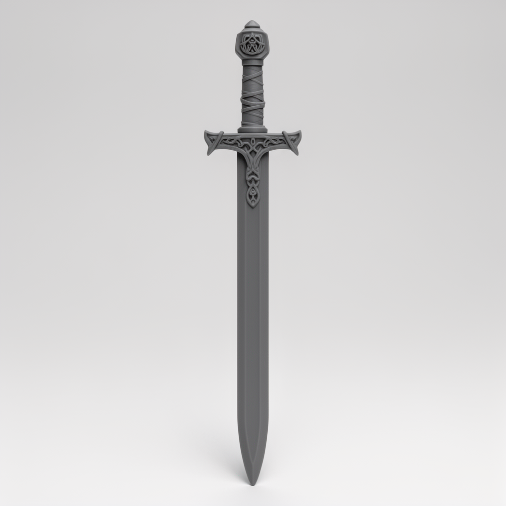 Medieval Sword Model free 3D printable STL