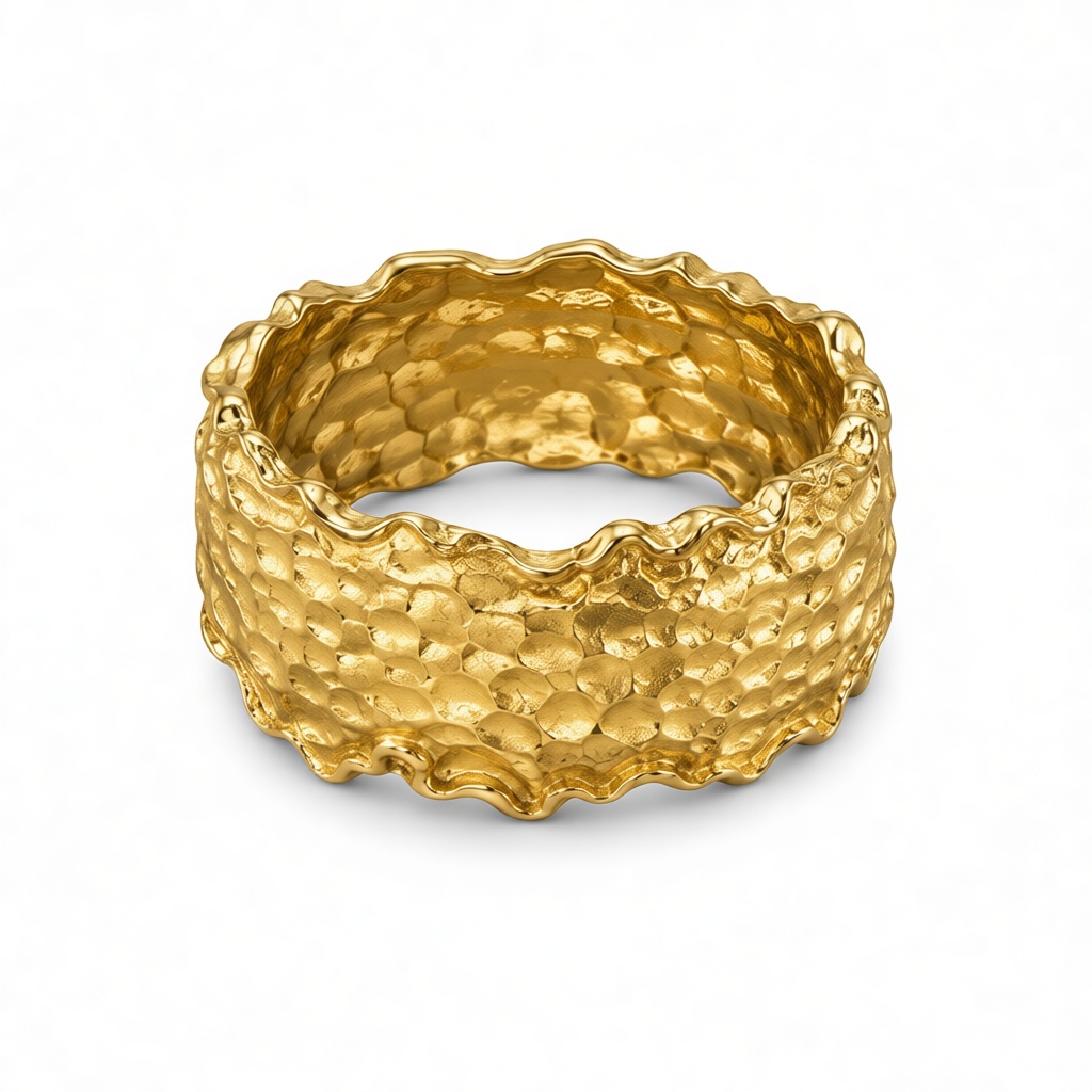 Hammered Gold Wedding Ring free 3D printable STL
