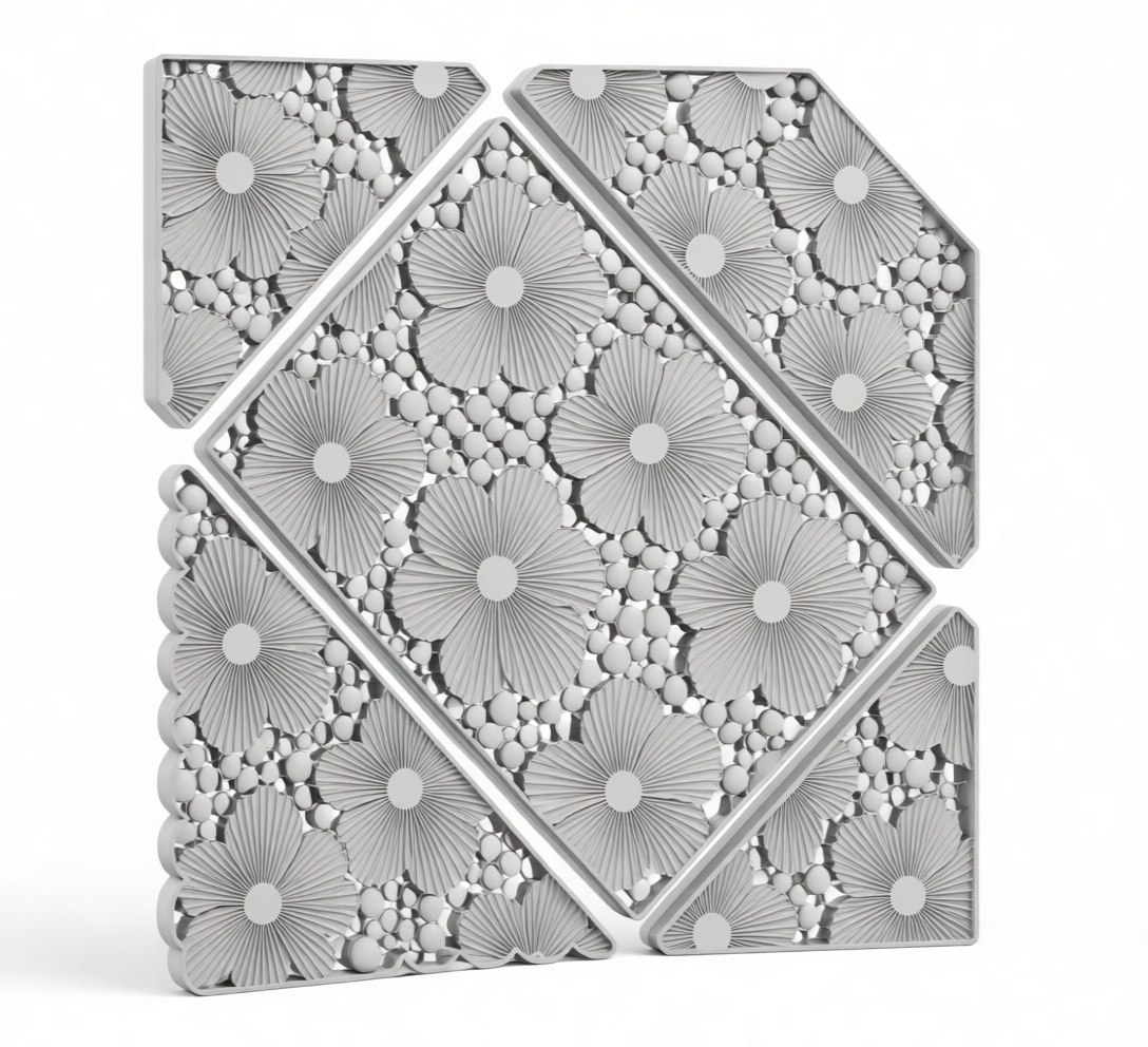 Floral Pattern Tile Set free 3D printable STL