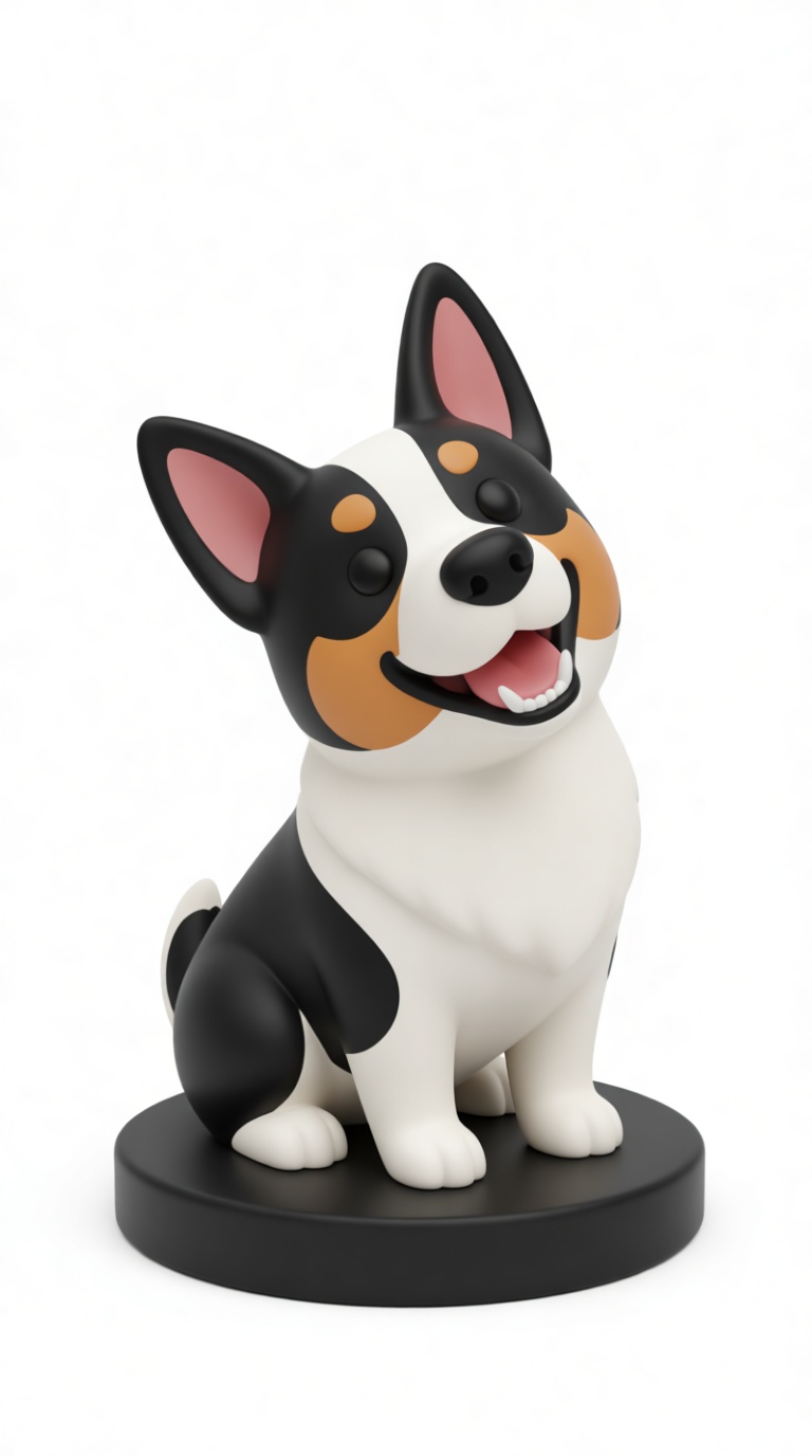 Tricolor Pembroke Welsh Corgi Figurine free 3D printable STL