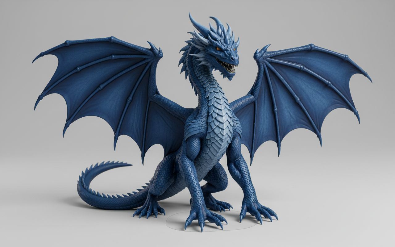 Blue Dragon Figurine free 3D printable STL