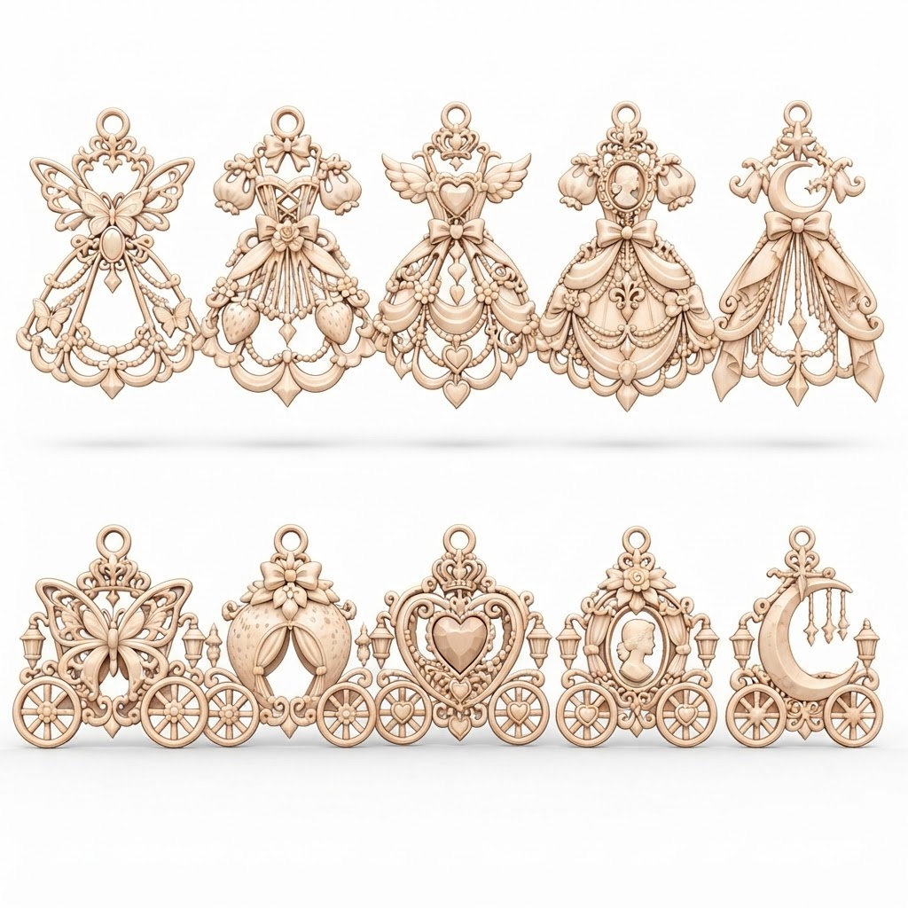 Fairy Tale Carriage Charms free 3D printable STL