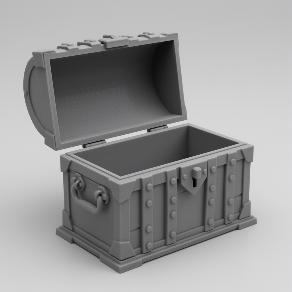 Open Treasure Chest Model free 3D printable STL