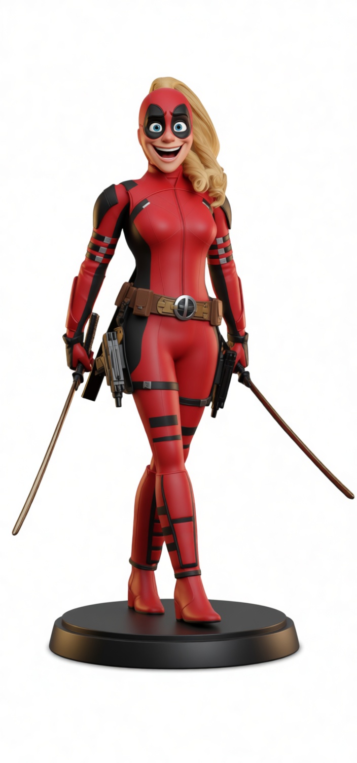 Lady Deadpool Figurine free 3D printable STL