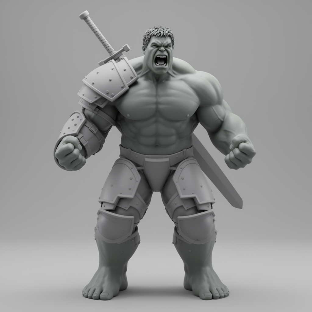 Hulk Armored Figurine free 3D printable STL