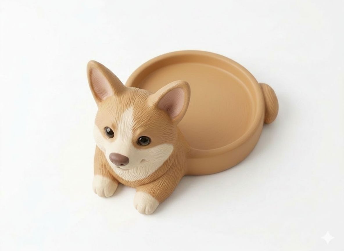Corgi Dog Dish free 3D printable STL