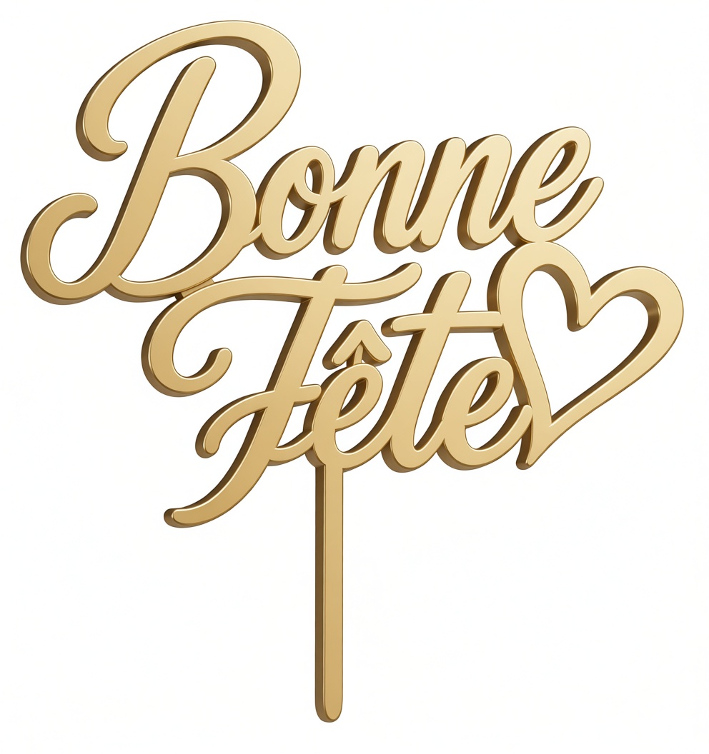 Bonne Fête Cake Topper free 3D printable STL