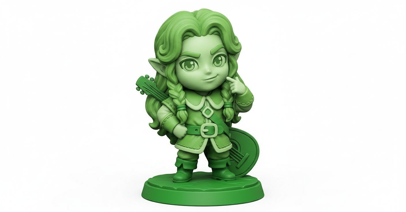 Elf Bard Miniature free 3D printable STL