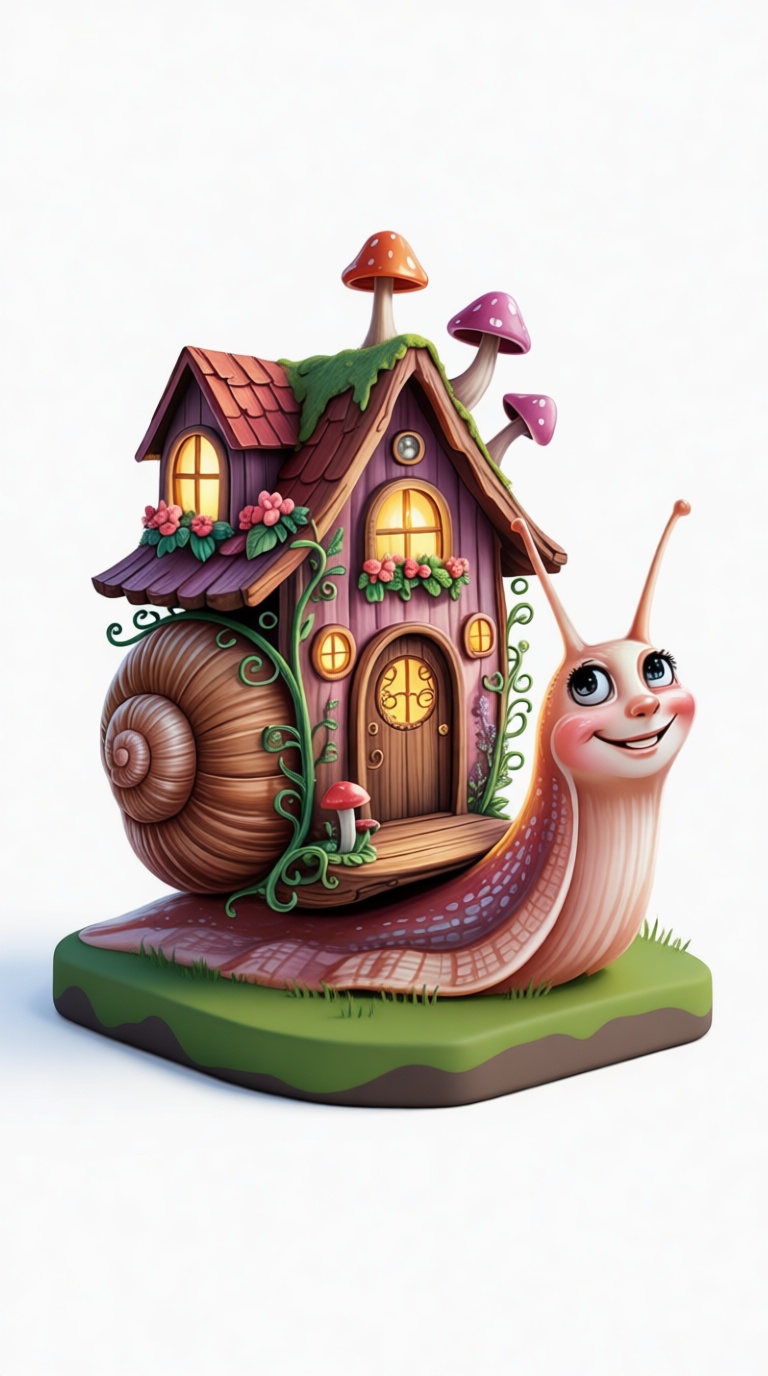 Snail House Figurine free 3D printable STL