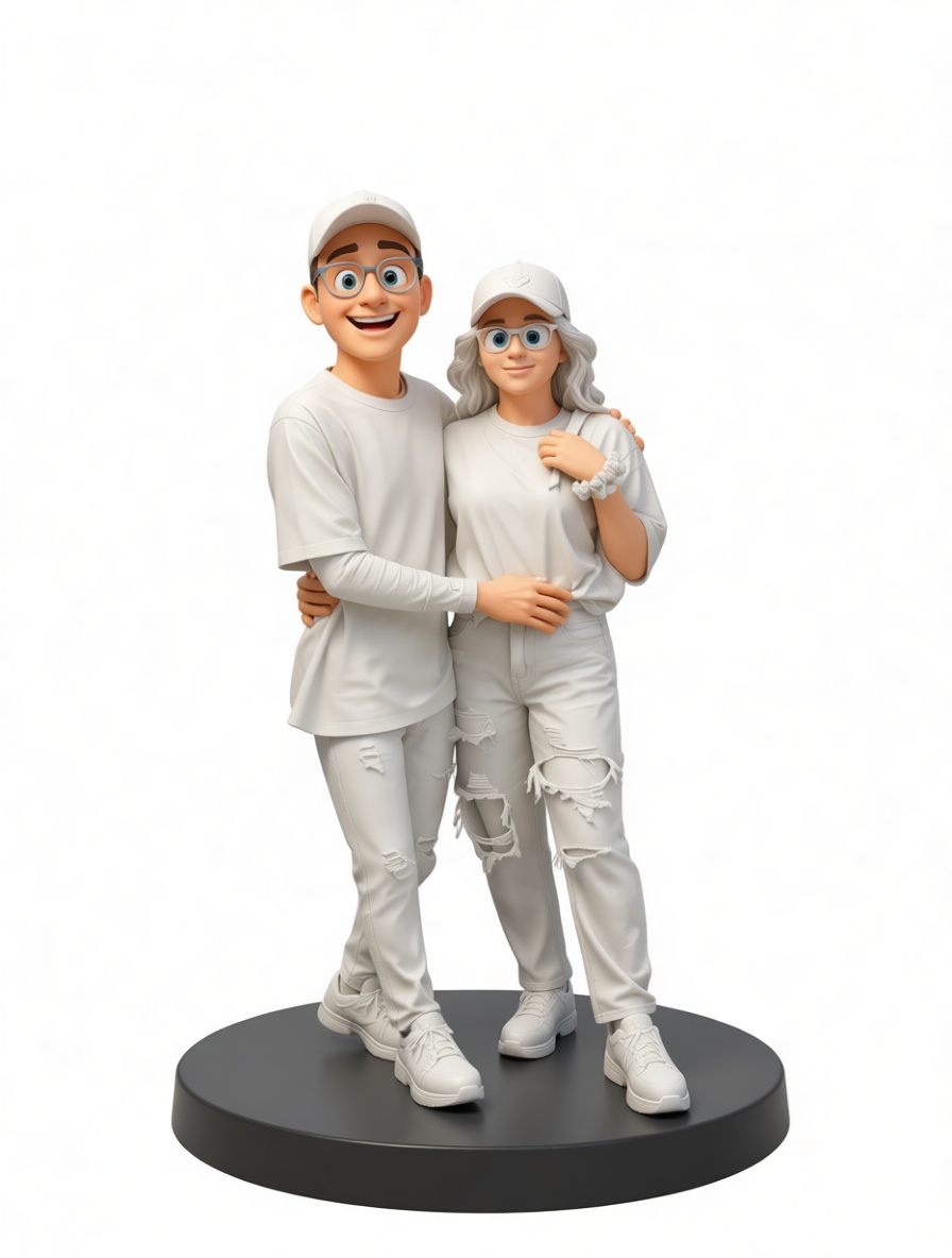 Casual Couple Figurine free 3D printable STL