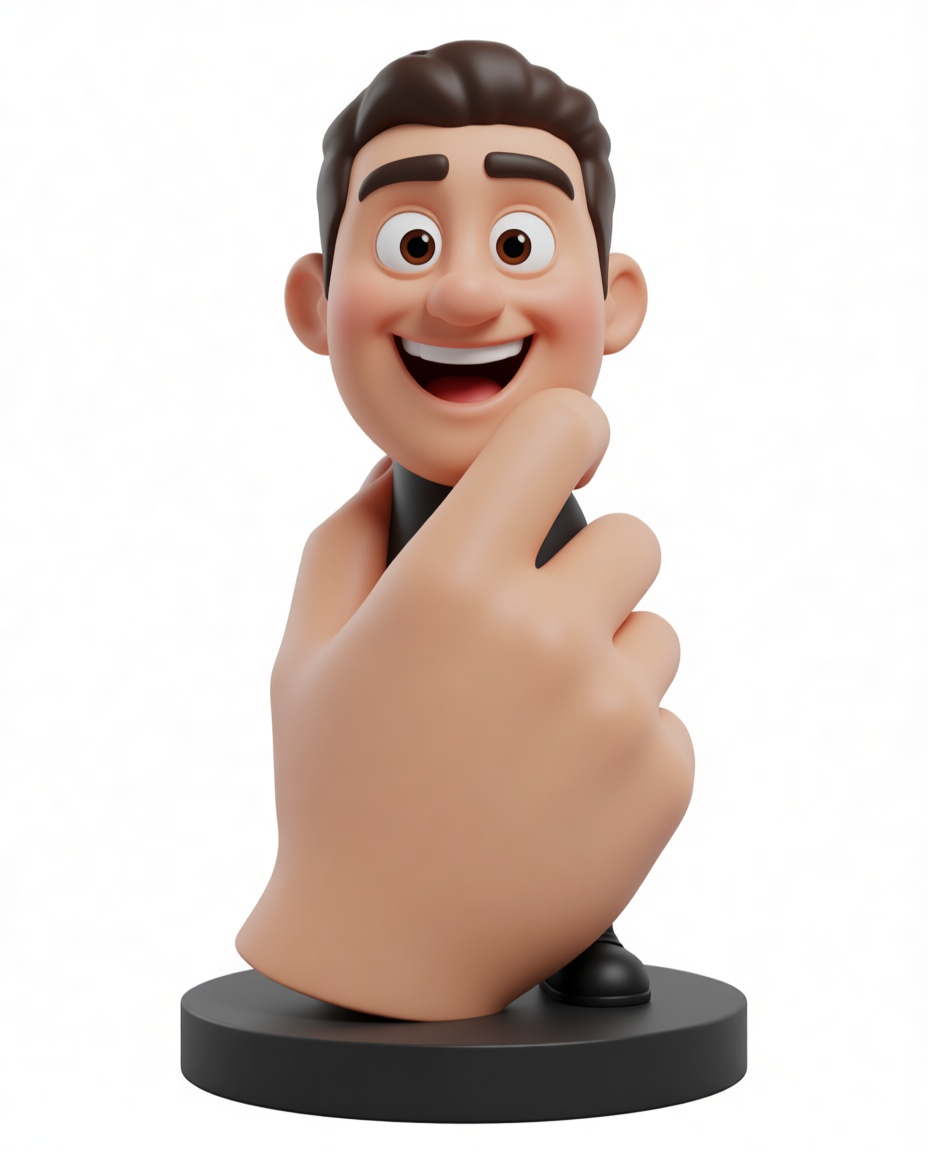 Happy Man Hand Figurine free 3D printable STL