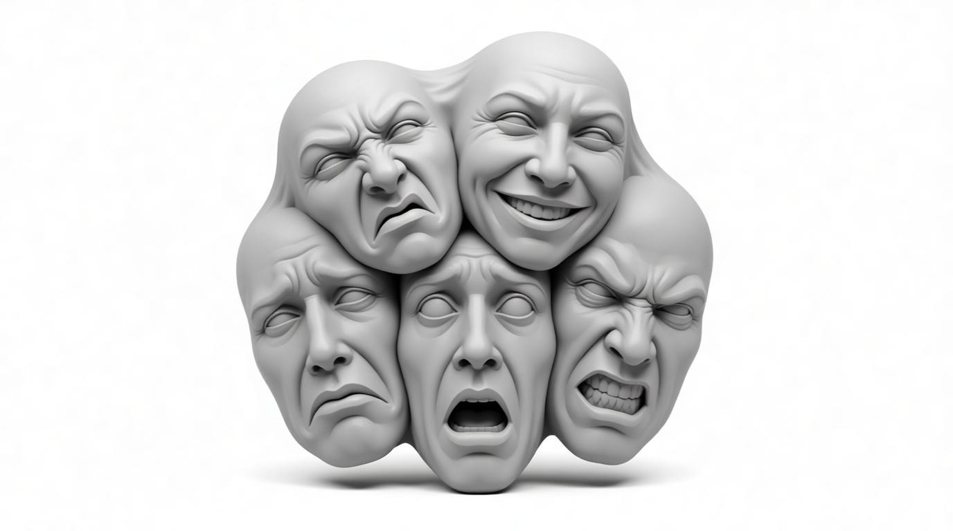 Emotional Faces Sculpture free 3D printable STL